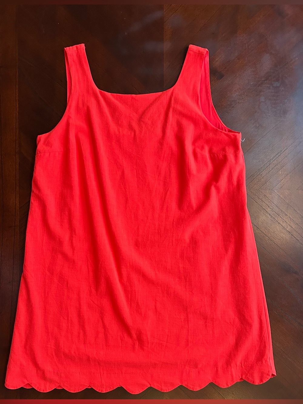 kate spade Bright Orange Scalloped Hem Mini Dress size L - Picture 2 of 9